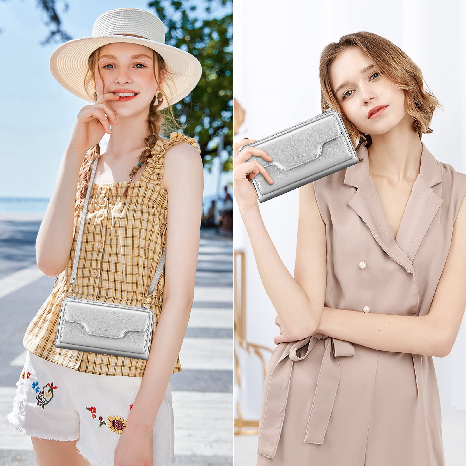 Nuoku Crossbody Bags for Women - RFID Blocking Wristlet Wallet & Small Clutch Purse with Phone Pocket | Perfect for Travel, Shopping, and Everyday Use