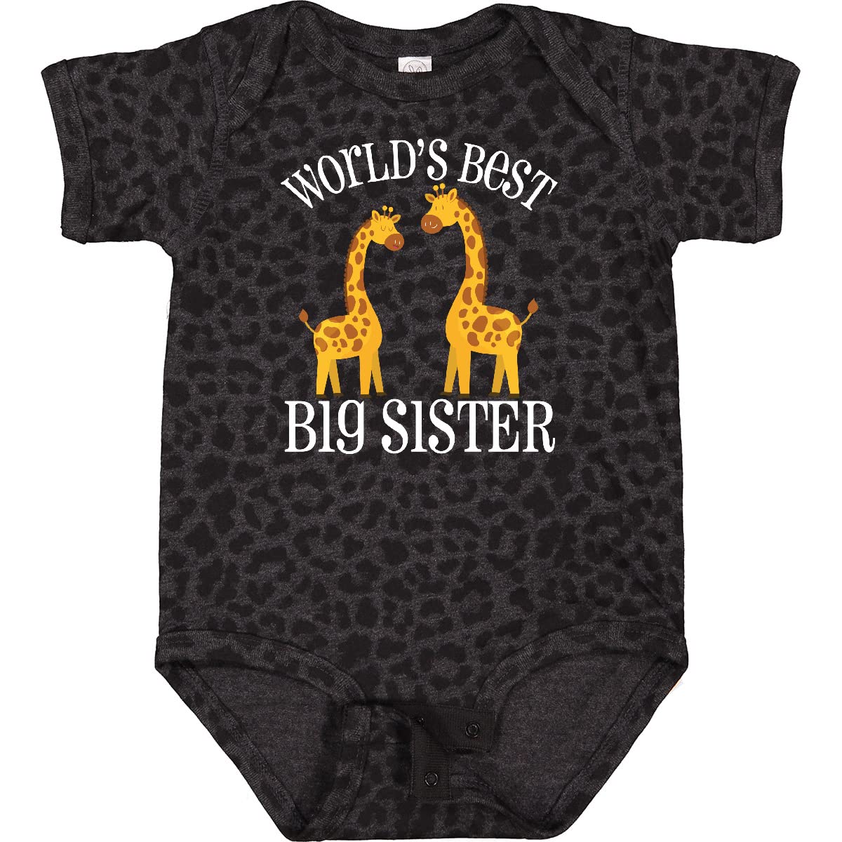 Inktastic Big Sister Giraffes Baby Bodysuit - Cute Animal Print Onesie for Newborns & Infants - Perfect Big Sister Gift, Baby Shower Present & Sibling Matching Outfit