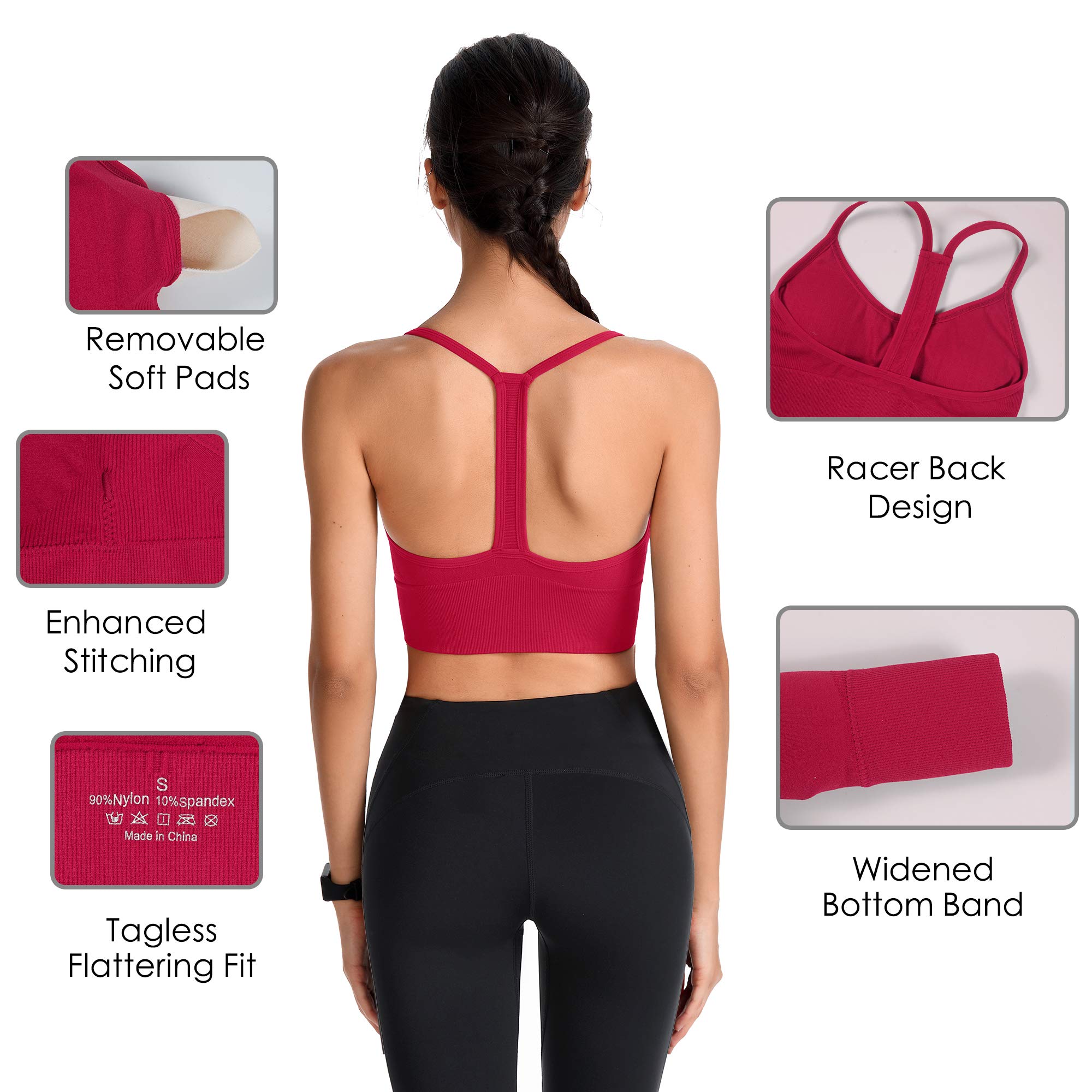Evercute Padded Sports Bras for Yoga & Workout - Low Impact Fitness Wear