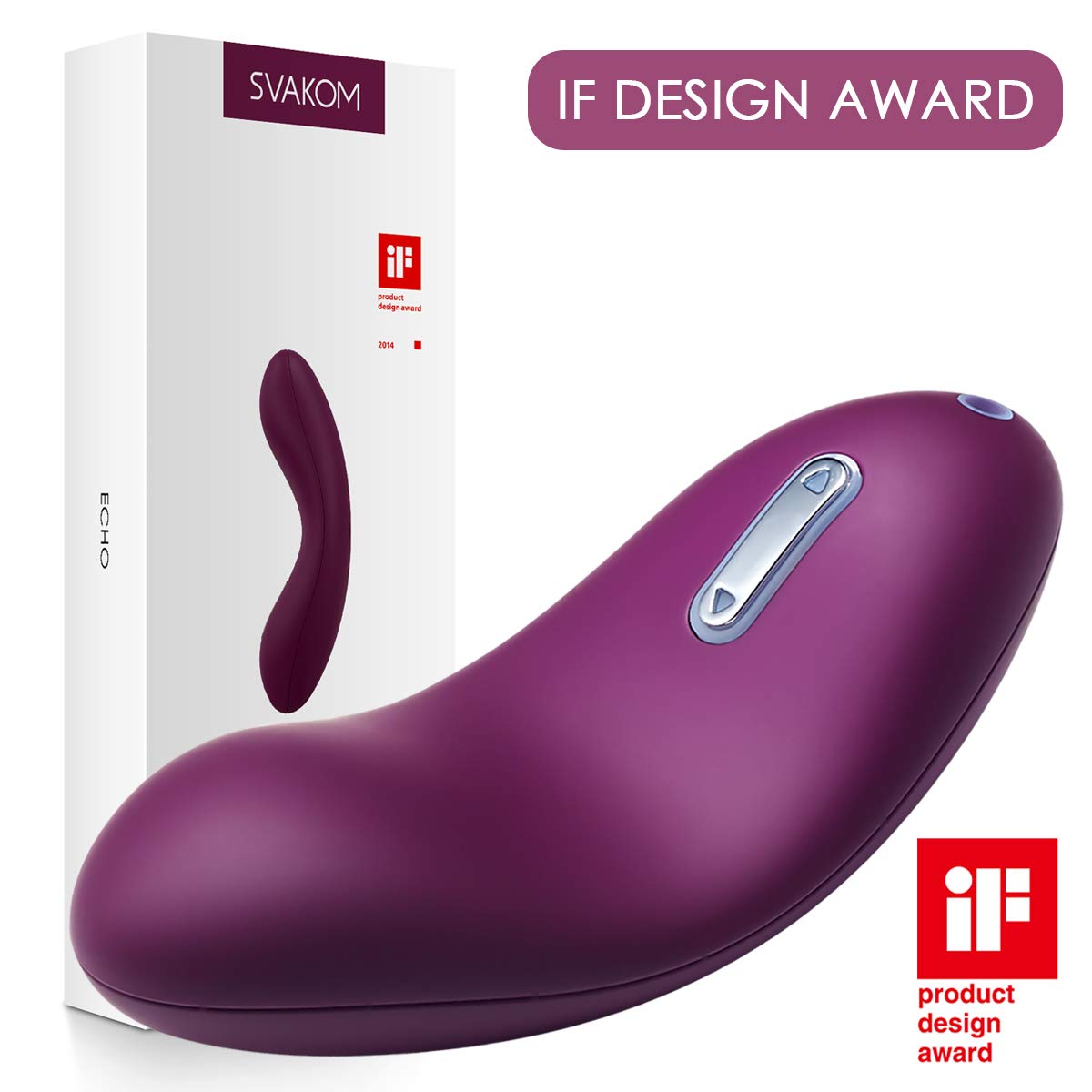 SVAKOM Echo Rechargeable Clitoral Vibrator for Women - Tongue-Shaped Stimulator, Adult Sex Toy for Couples & Beginners (Violet) | Perfect for Solo Play & Couples Intimacy