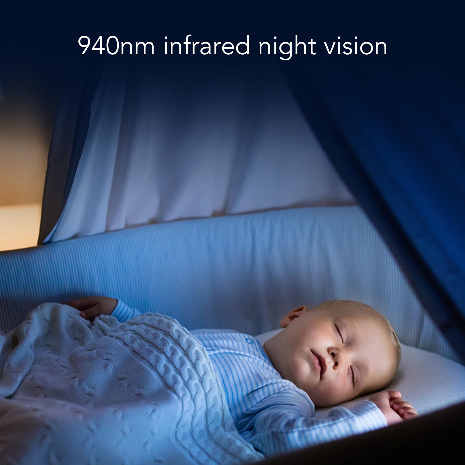 Wireless Baby Monitor with Audio & Night Vision - 2-Way Talk, Temperature Sensor & HD Camera for Newborns & Toddlers | Nursery, Playpen & Home Security Monitoring System