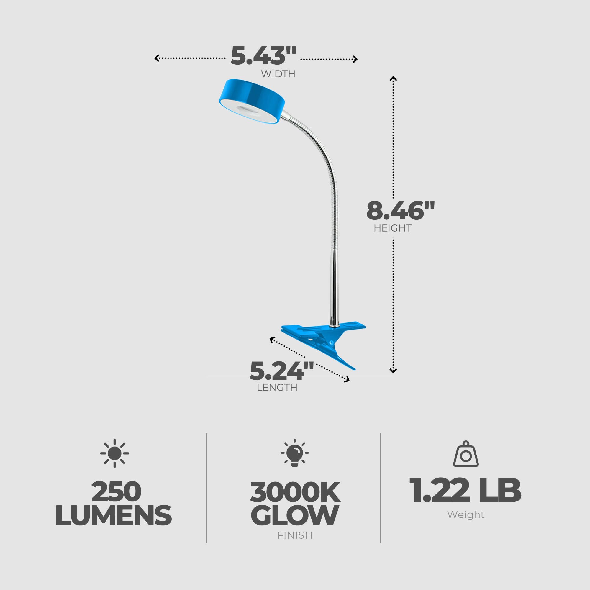 Globe Electric 12649 LED Clip Light - 8.46