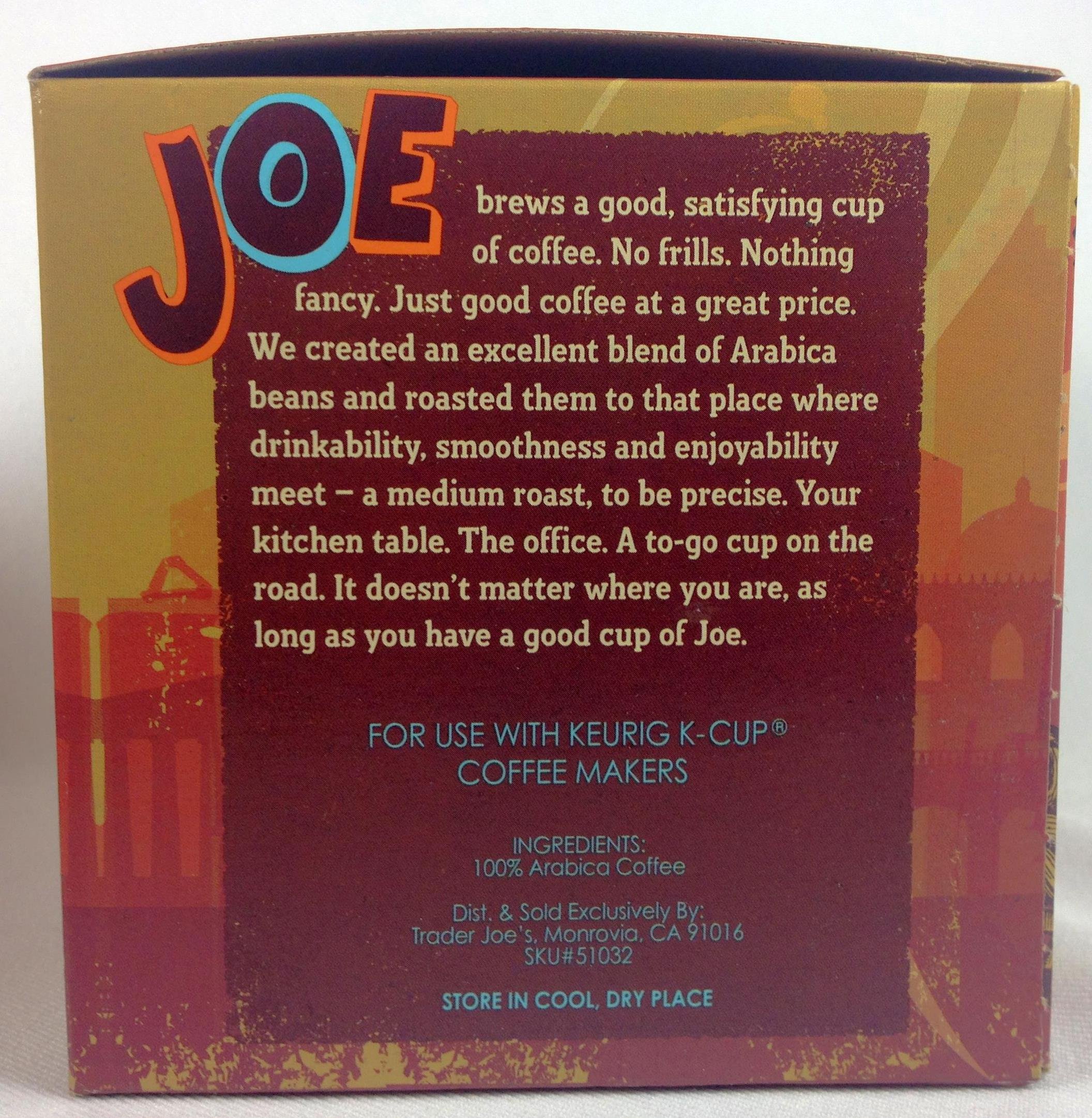 Trader Joe's Single Serve Medium Roast Arabica Coffee Cups - Pack of 5 Dark Brown Pods for Keurig Machines - Perfect for Home, Office & Morning Brews