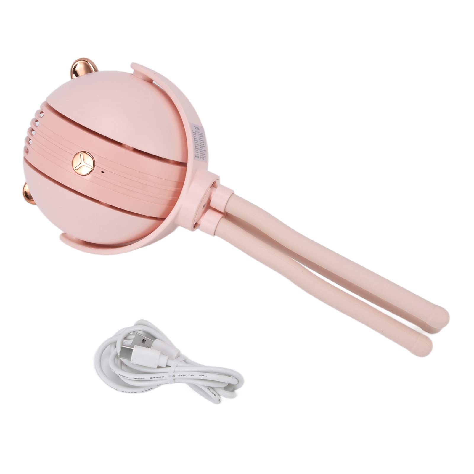 Gusty Electric Octopus ABS Bladeless Fan - 3.7V Portable Cooling Fan with 3 Speed Settings, USB Rechargeable, Quiet Operation for Office, Home, Bedroom, Dorm - Pink (Ideal for Desk, Nightstand & Personal Space Cooling)