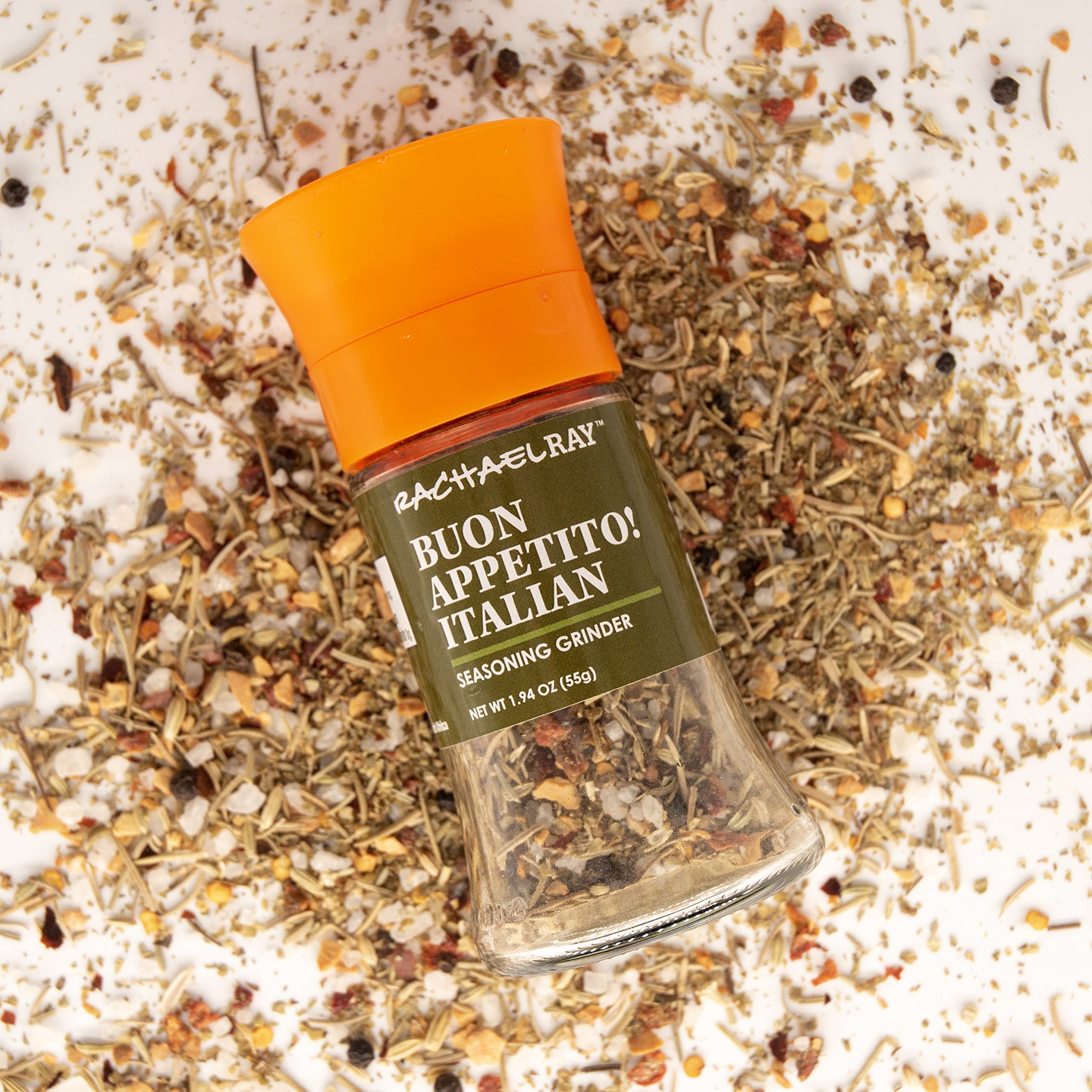 Rachael Ray Buon Appetito Italian Seasoning Grinder 1.94oz | Premium Blend of Herbs & Spices | Perfect for Pasta, Pizza, Salads & Italian Cooking