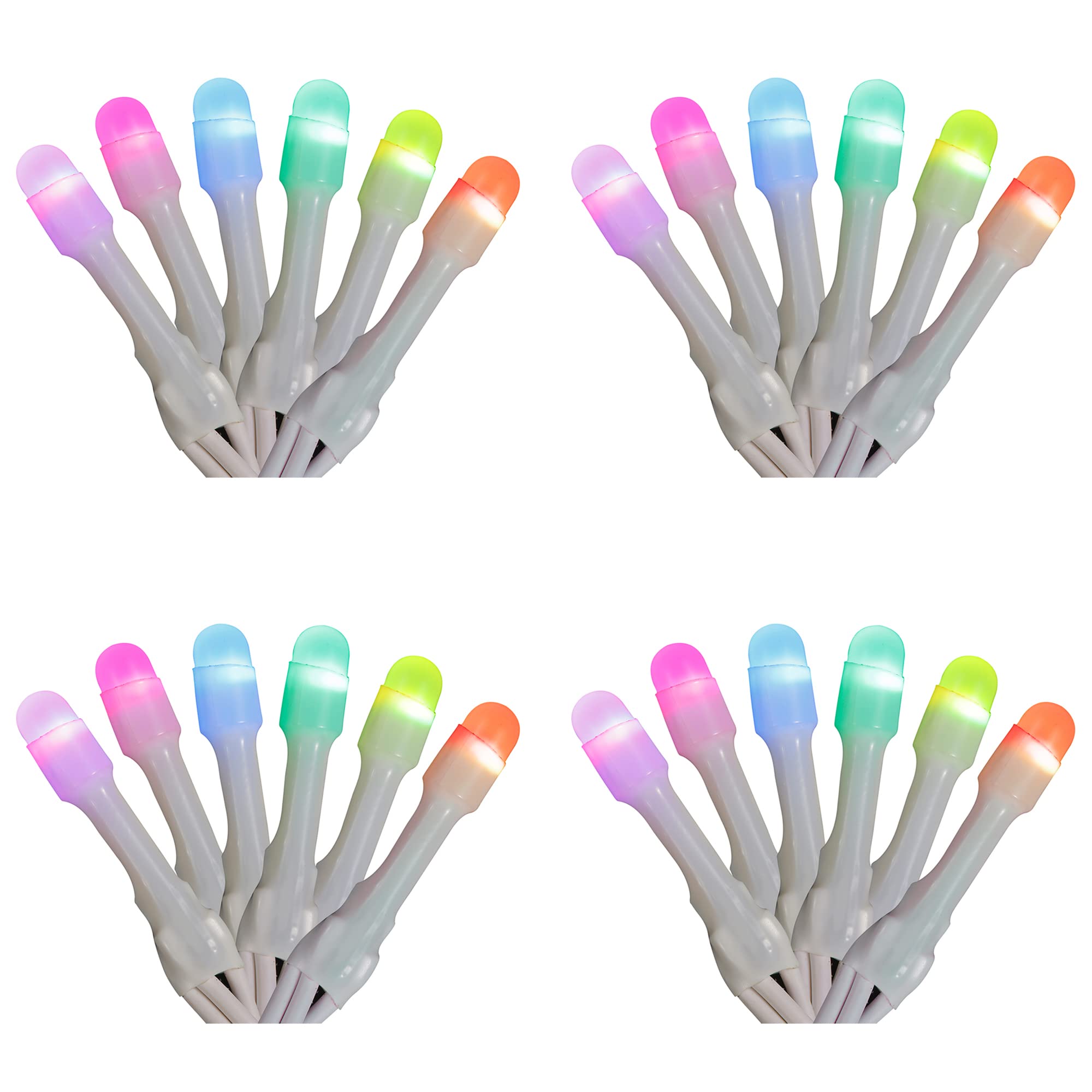 Home Heritage Luminations Smart Christmas Lights - 7ft Icicle Style LED String Lights with Twinkly App Control, 50 RGB Color Changing Bulbs (4 Pack) for Holiday Decorations, Indoor/Outdoor Party Lighting