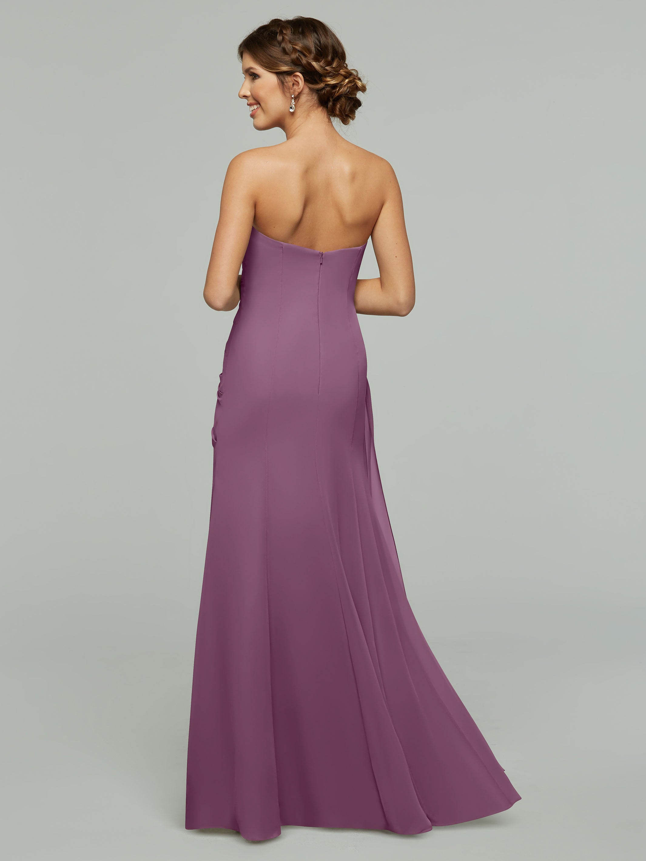 Elegant Strapless Sweetheart Chiffon Bridesmaid Dress with Ruching - Perfect for Weddings, Formal Events & Special Occasions