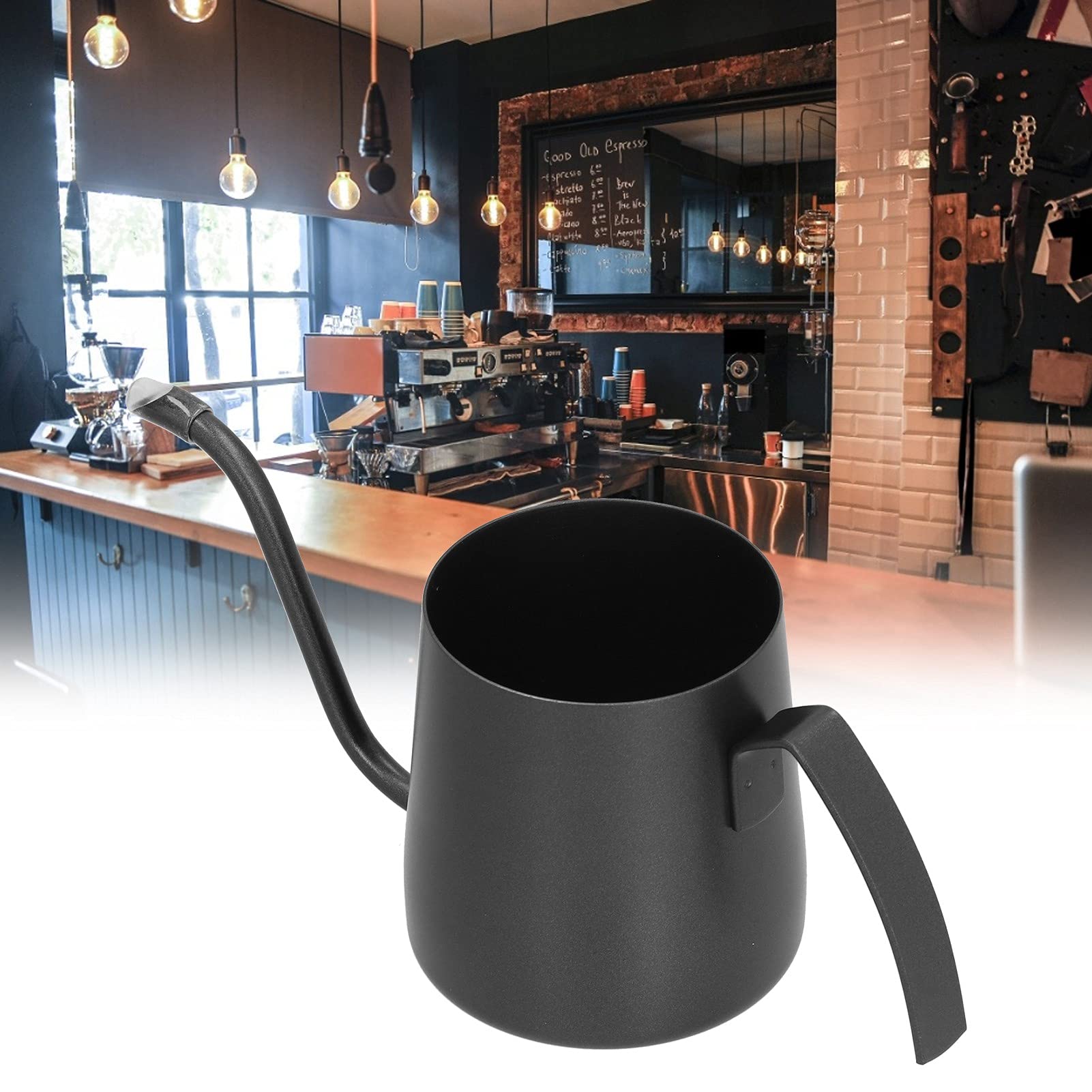 Premium Stainless Steel Gooseneck Coffee Pot - 350ml Uncoated Black Kettle with Long Narrow Spout & Hanging Ear for Pour Over, French Press, Tea Brewing - Perfect for Home Baristas & Coffee Enthusiasts