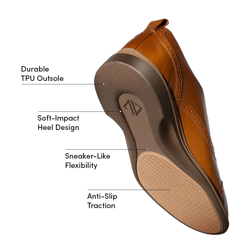 Premium Cap Toe Oxford Dress Shoes for Men - Honey Brown Leather - Perfect for Business, Weddings & Formal Events