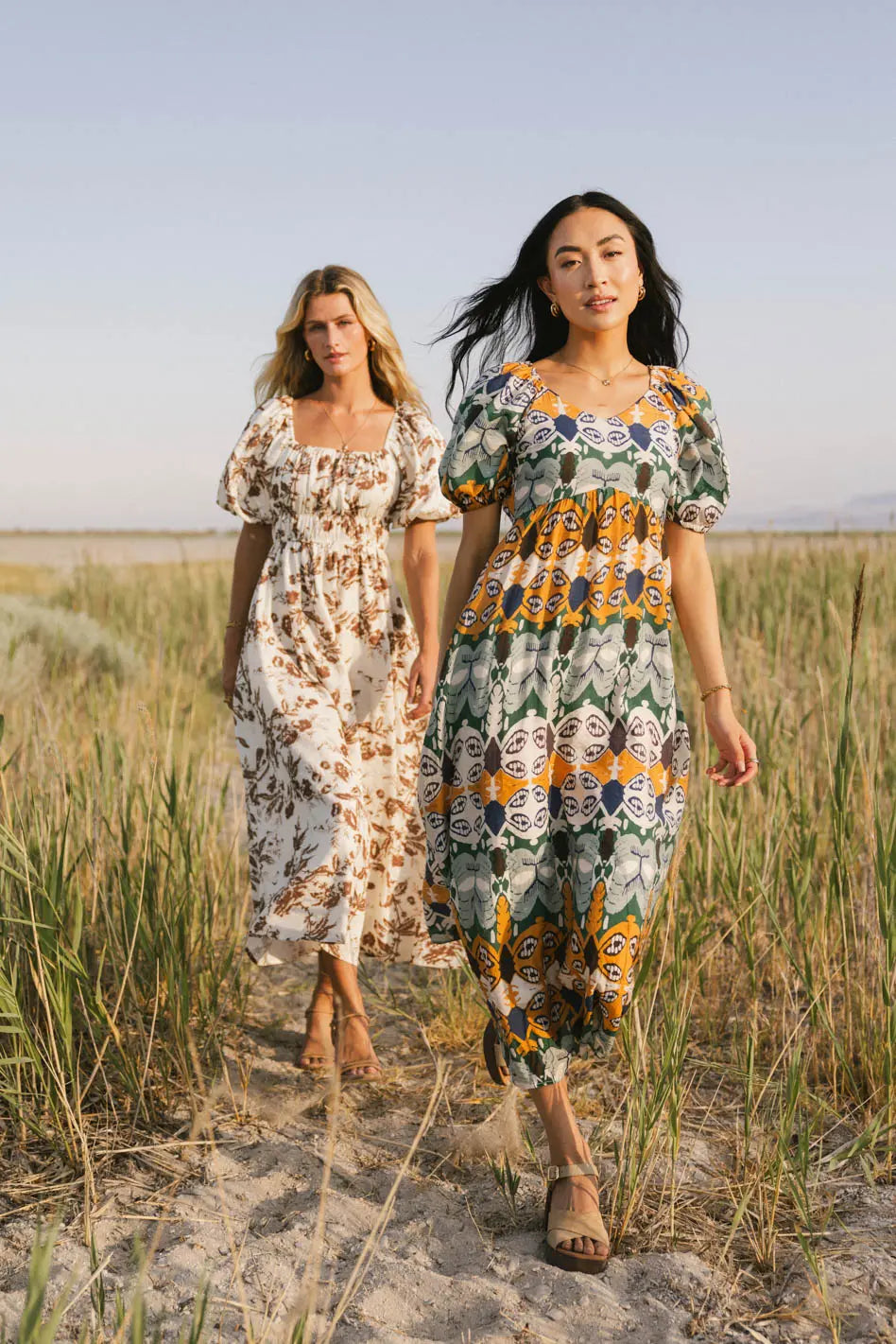 Ainoa Abstract Print Midi Dress for Women - Elegant Flowy Summer Dress | Perfect for Beach Vacations, Date Nights & Casual Outings
