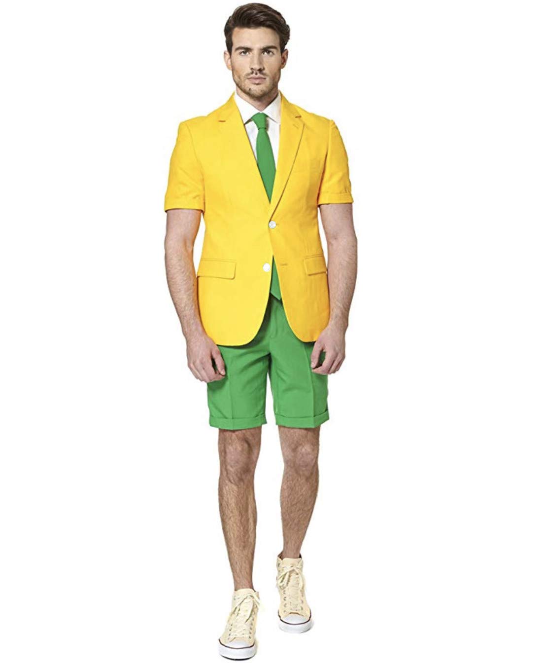 Men's Summer Slim Fit Suit 2-Piece Set - Breathable Lightweight Blazer & Shorts for Casual Wear | Perfect for Weddings, Beach Parties & Outdoor Events