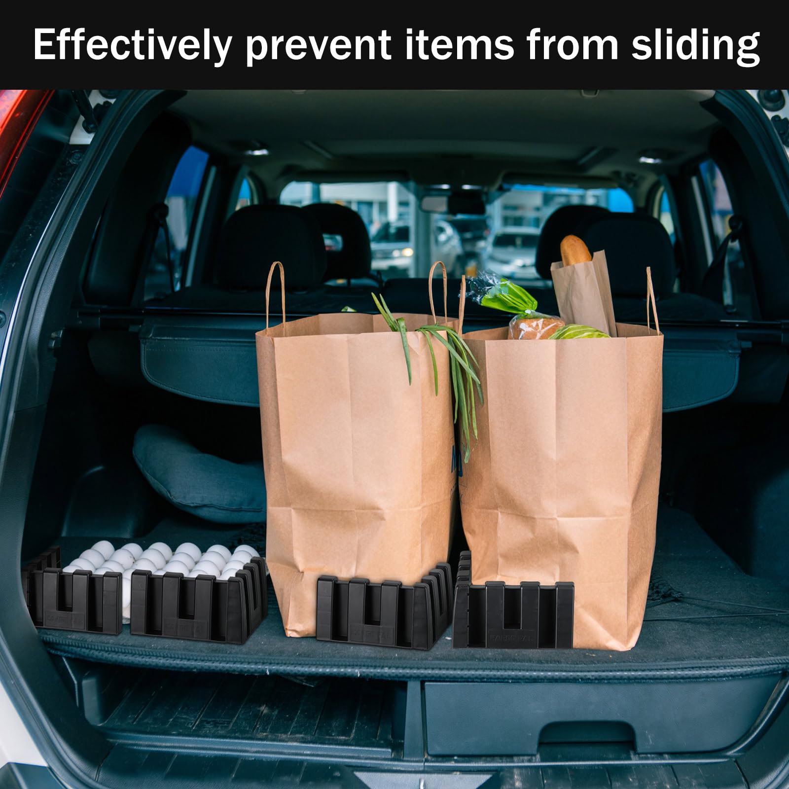 8 Sets Car Trunk Organizer Blocks - Multipurpose SUV Storage Dividers for Truck, Van & Cargo Space | Non-Slip Wool Carpet Compatible | Perfect for Road Trips, Grocery Hauling & Family Travel Organization