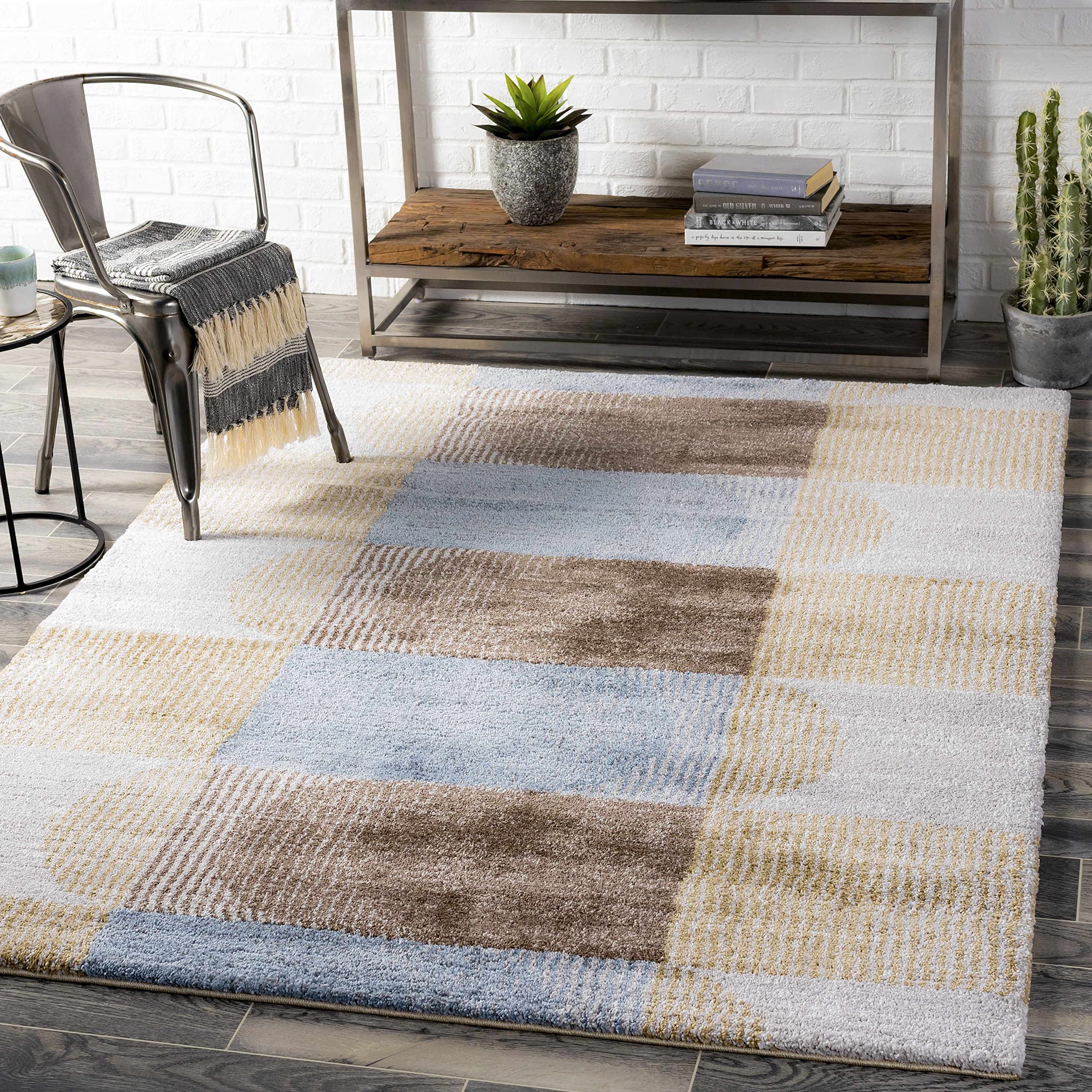 Luxury Hauteloom Rushville High Pile Area Rug - Soft Gray 8'10