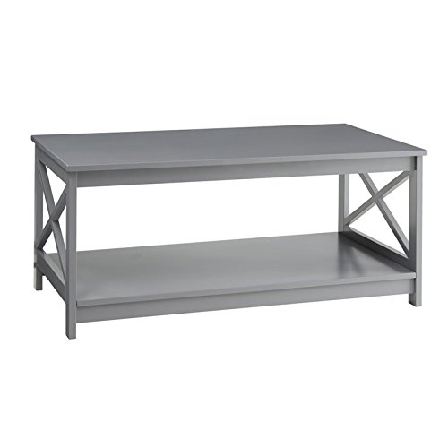 Pemberly Row Gray Coffee Table - Modern Living Room Furniture for Home Decor & Entertainment