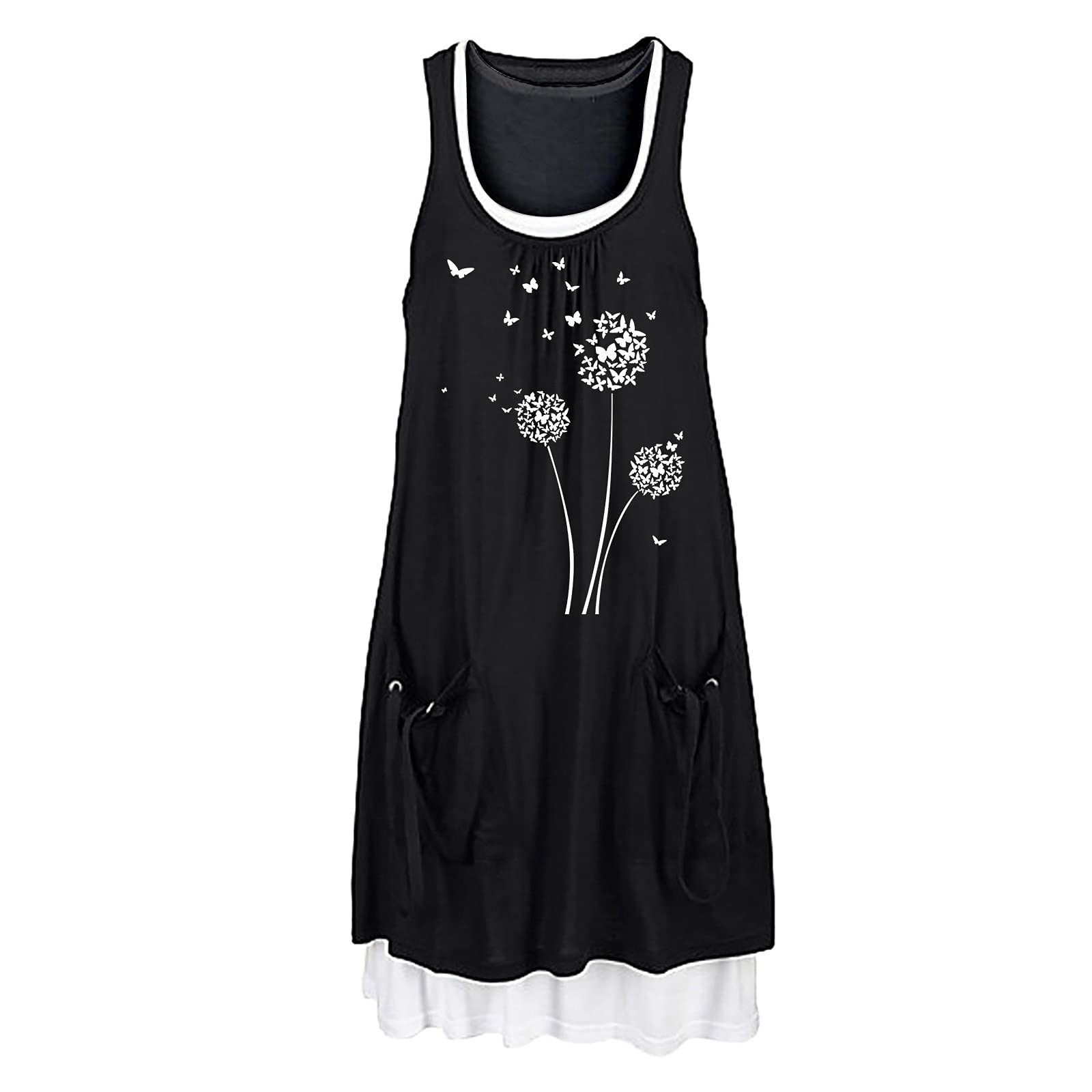 2023 Summer Dresses for Women - Casual Loose Flowy Beach Dress with Dandelion Print | Fashionable & Comfortable for Vacation, Party & Daily Wear