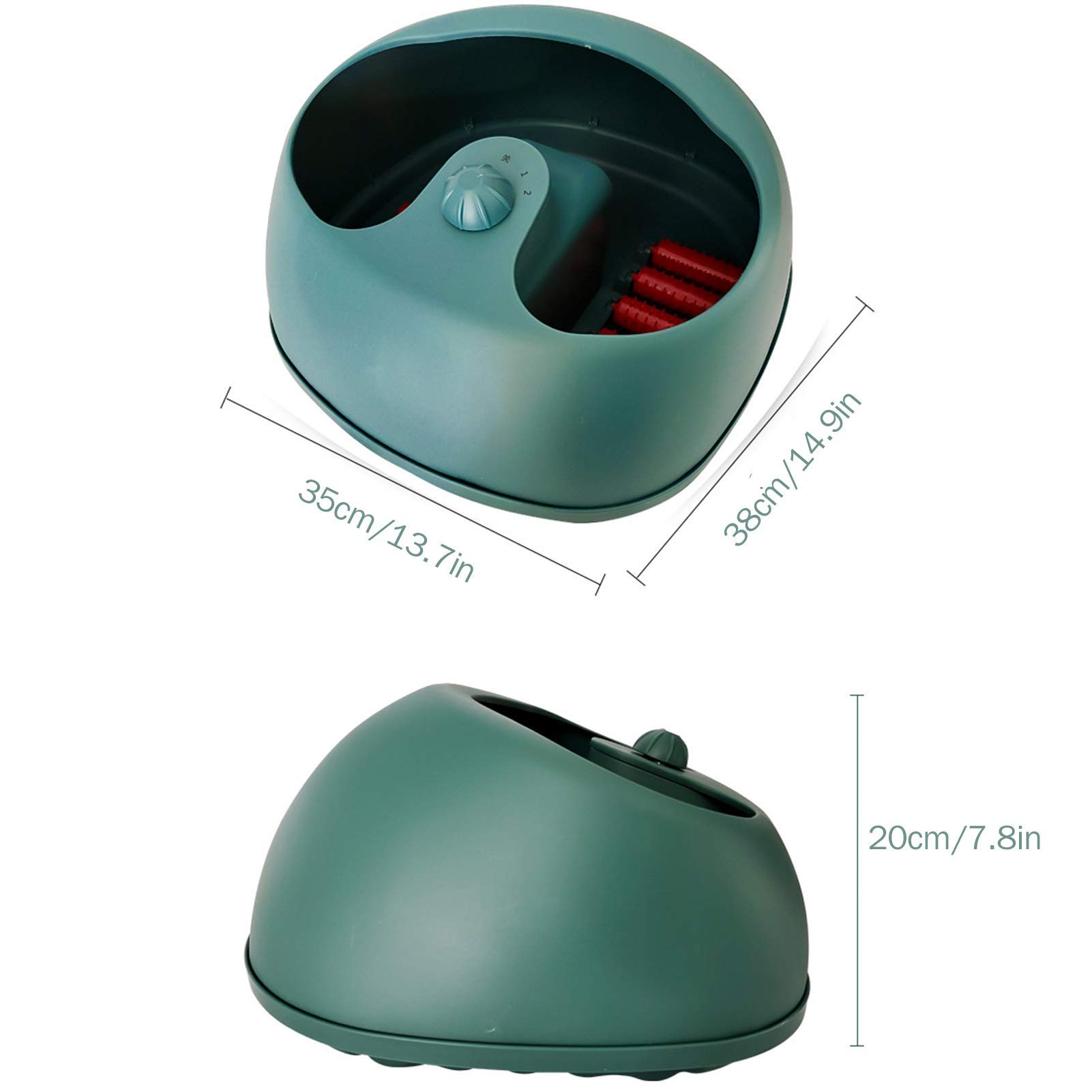 Electric Heated Slippers with Foot Massager - Dual Control USB Foot Warmers for Winter, Home & Office Use - Soft Plush Indoor/Outdoor Slippers (Green) - Perfect for Cold Weather, Arthritis Pain Relief & Relaxation