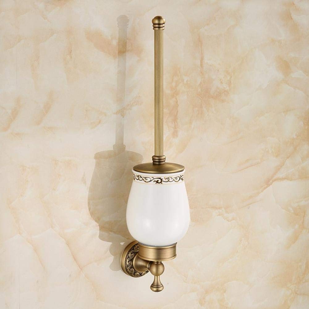 Antique Brass Toilet Brush Set with Creative Sculpture Design - Premium Bathroom Cleaning Accessories for Modern & Vintage Home Decor