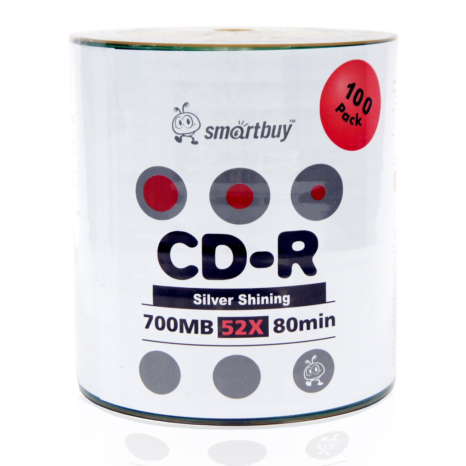 Smart Buy Shiny Silver Top CD-R 1000-Pack - 700MB 52x Blank Recordable Discs (1000 Discs) for Data Backup, Music Recording & Archival Storage