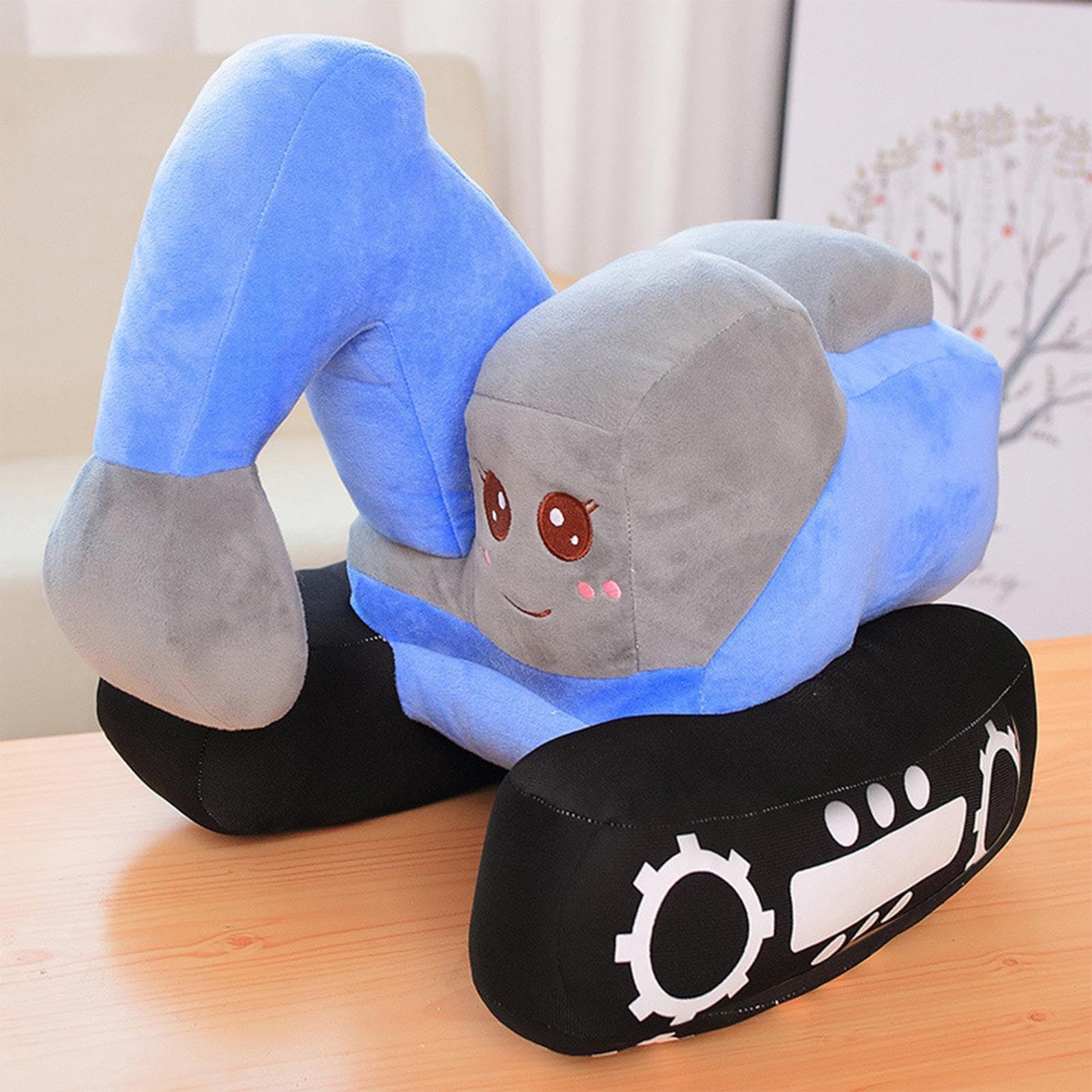 Duroecsain Kids Plush Excavator Toy, Soft Stuffed Construction Truck, Cute 10-Inch Cartoon Plushie - Comforting Body Pillow for Boys & Girls, Perfect for Playtime, Bedtime, and Nursery Decor