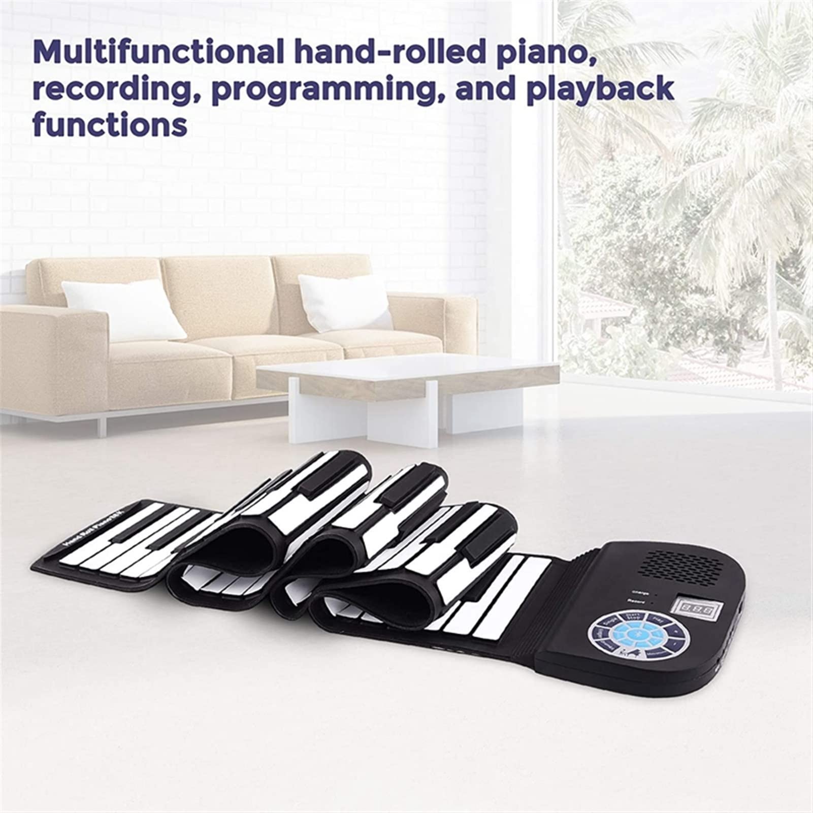 88-Key Foldable Roll Up Piano Keyboard with Built-in Speaker & Pedal - Portable Digital Piano for Kids & Beginners - Perfect for Home Practice, Travel & Music Lessons