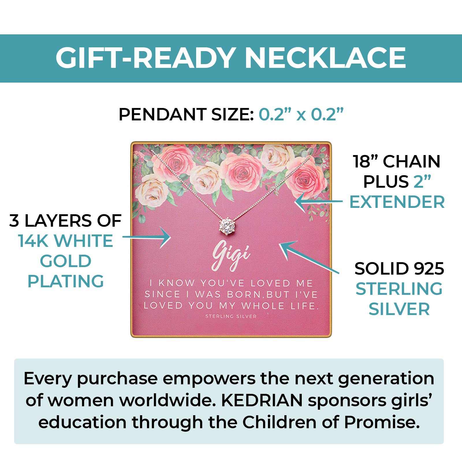 KEDRIAN 925 Sterling Silver Aunt Necklace - Elegant Pendant Gift for Aunt from Niece & Nephew, Mothers Day Present, Best Aunt Ever Jewelry - Perfect for Birthdays, Anniversaries & Special Occasions