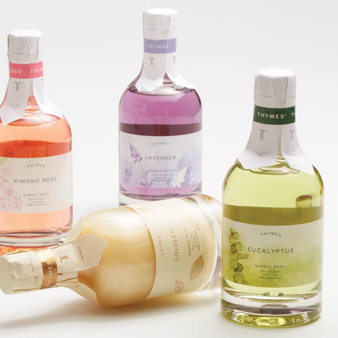 Thymes Kimono Rose Bubble Bath - 11.5 Fl Oz (340ml) - Luxurious Rose Scented Bath Soak for Relaxation & Self-Care - Perfect for Spa Nights & Gift Sets