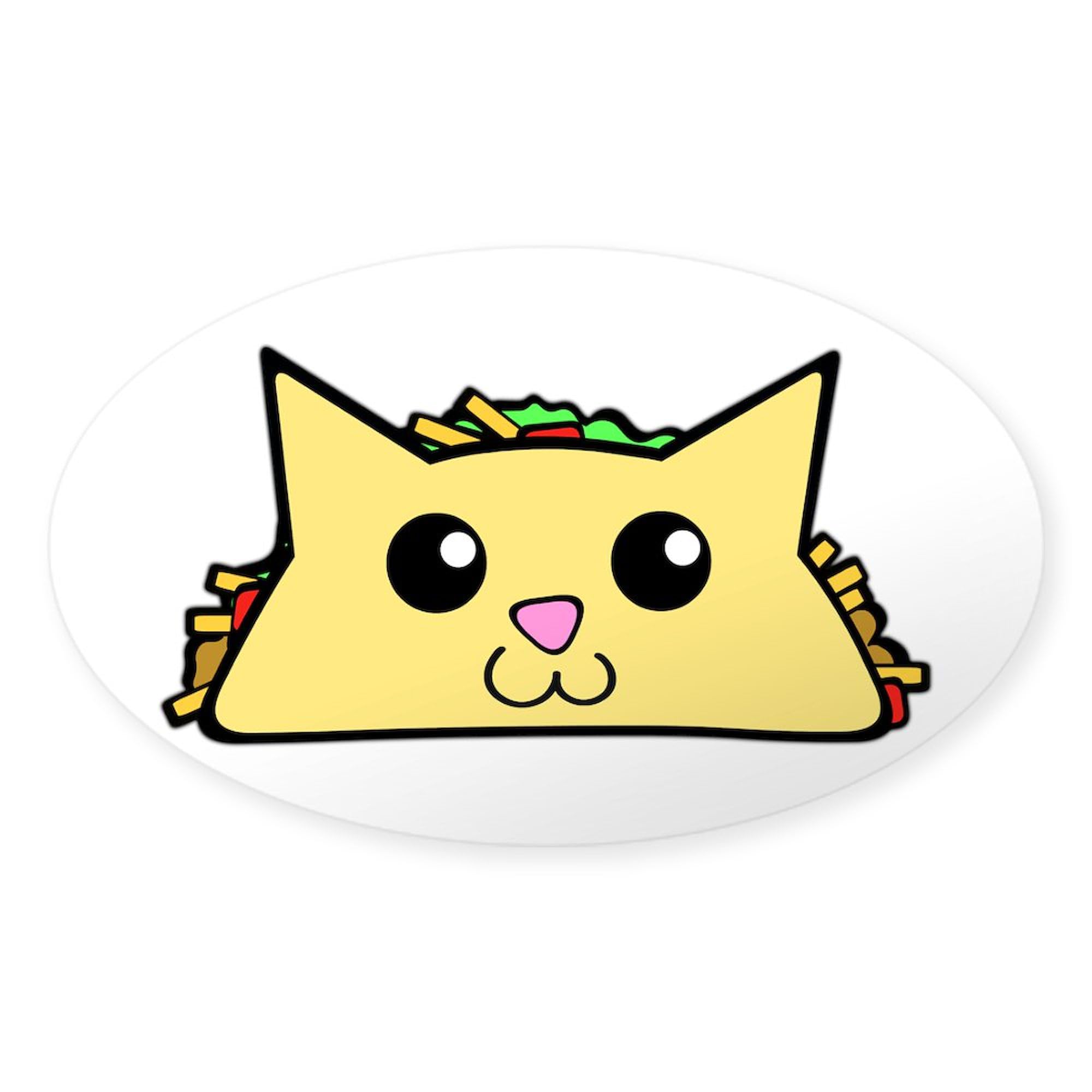 Taco Cat Oval Bumper Sticker for Cars & Laptops