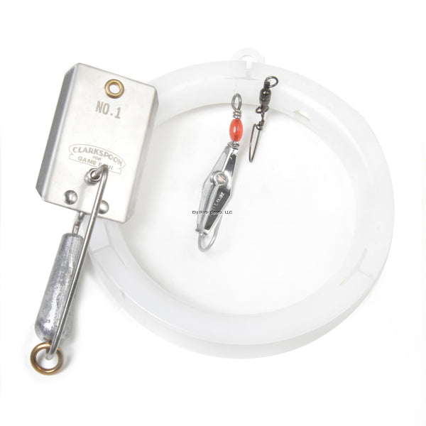 Clarkspoon Planer Kit with #00 Silver Clarkspoon & 2/0 Hook - Premium Fishing Lure Set for Bass, Trout, and Walleye - Perfect for Freshwater and Saltwater Angling