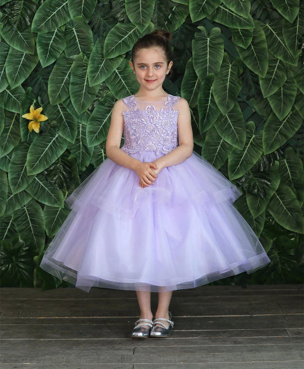 Elegant Party & Flower Girl Dress (D 792) - Perfect for Weddings, Birthday Parties & Special Occasions