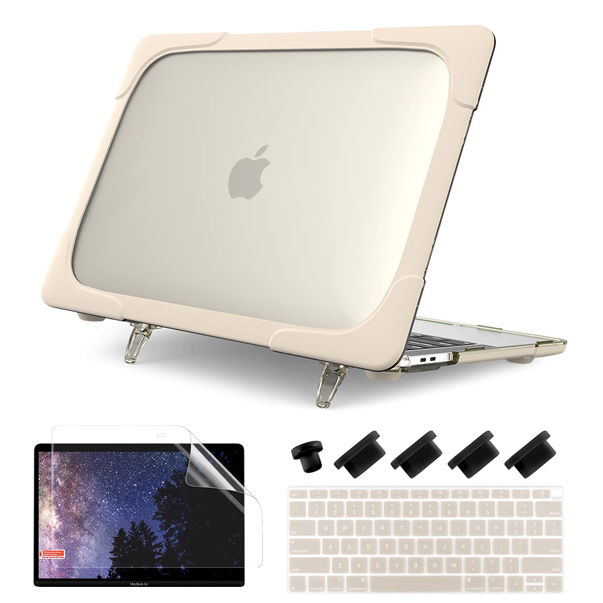 Shockproof Hard Shell Protective Case for MacBook Pro 16 Inch A2141 (2019-2020 Model) with Foldable Kickstand & Keyboard Cover | Durable Heavy Duty Cover for Old MacBook Pro 16