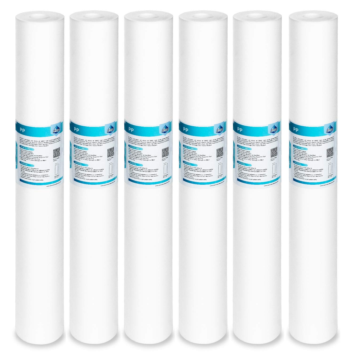 Membrane Solutions 20 Micron Sediment Water Filter Replacement Cartridge - Polypropylene Whole House Water Filter 20