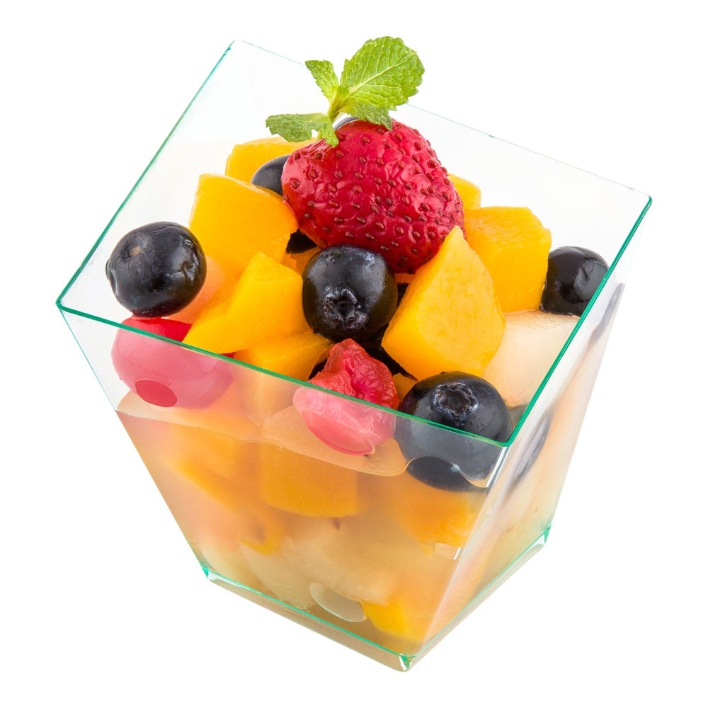 6 oz Square Seagreen Plastic Large Girata Dish - 3.25