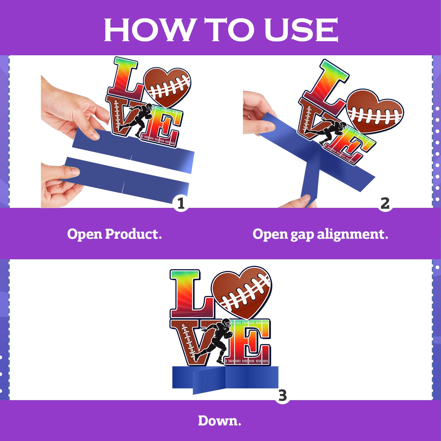 10 Pcs Super Bowl Party Decorations 2025 - Double-Sided Honeycomb Centerpieces & Table Decor for Football Game Day, Touchdown Theme Party Supplies - Perfect for Super Bowl Sunday, Tailgating & Sports Themed Events