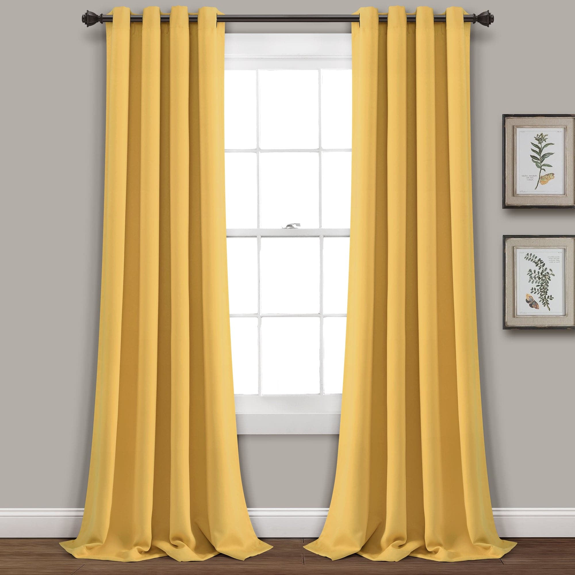 Thermal Insulated Blackout Curtains for Bedroom - Noise Reducing Grommet Window Panels Set, Energy Saving & Light Blocking for Home, Office, Nursery - 2 Panels (52x84 Inches, Black)