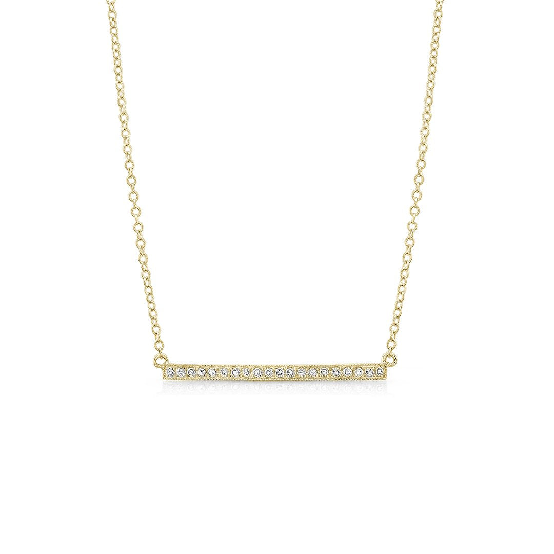 16+2 0.11 Carat Diamond Bar Necklace for Women - Elegant Minimalist Pendant Jewelry Gift for Anniversary, Birthday & Special Occasions