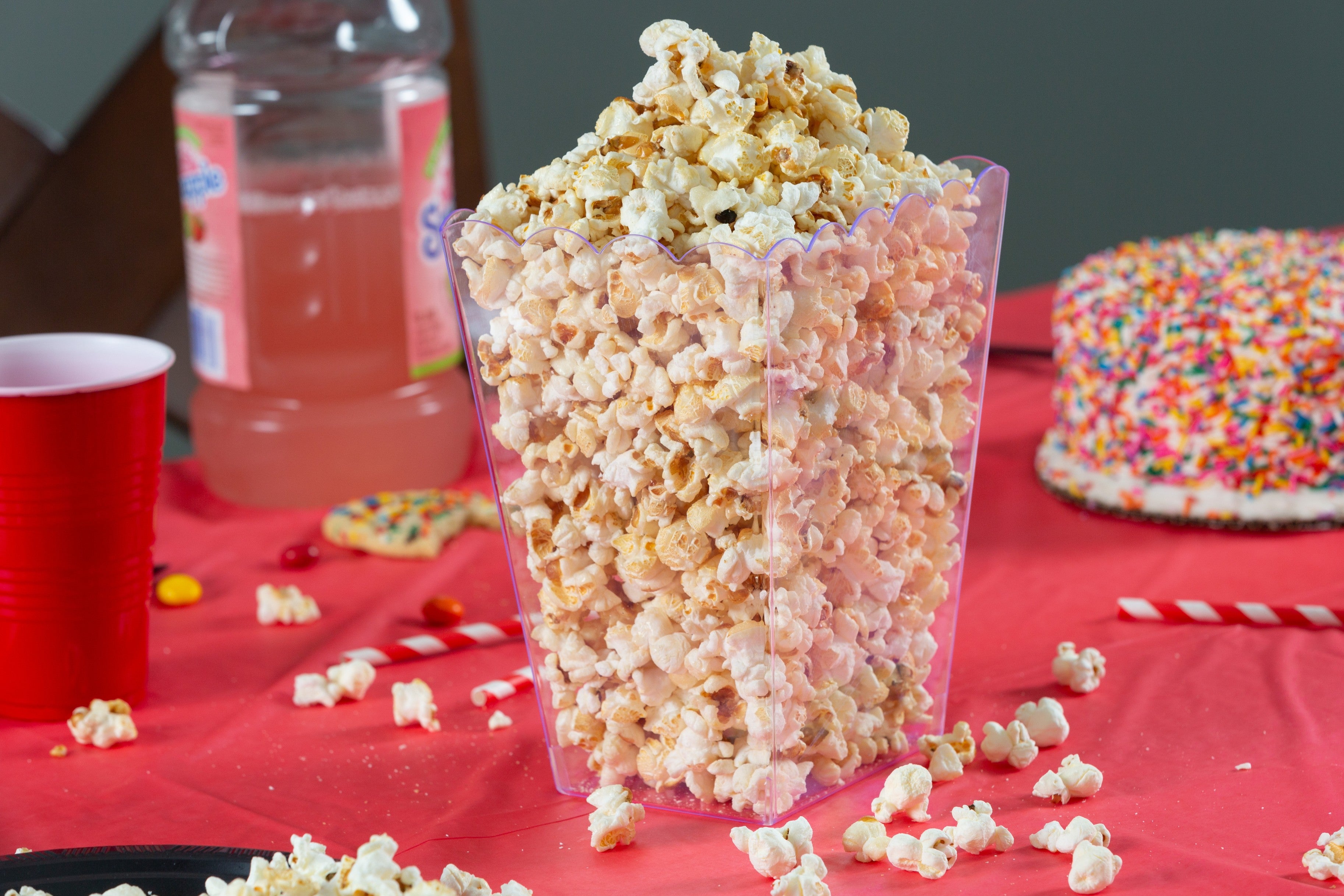 5 Pack Clear Plastic Popcorn Containers - BPA Free Reusable Movie Theater Style Snack Containers for Parties, Carnivals & Home Movie Nights