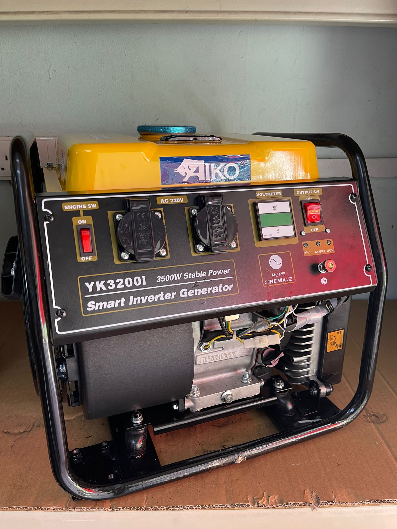 Aiko 220V 3500W Smart Inverter Gasoline Generator - Portable Power Supply with 2 Outlets for 3-Pin Plug | Model YK3200I | Ideal for Camping, Home Backup & Outdoor Events