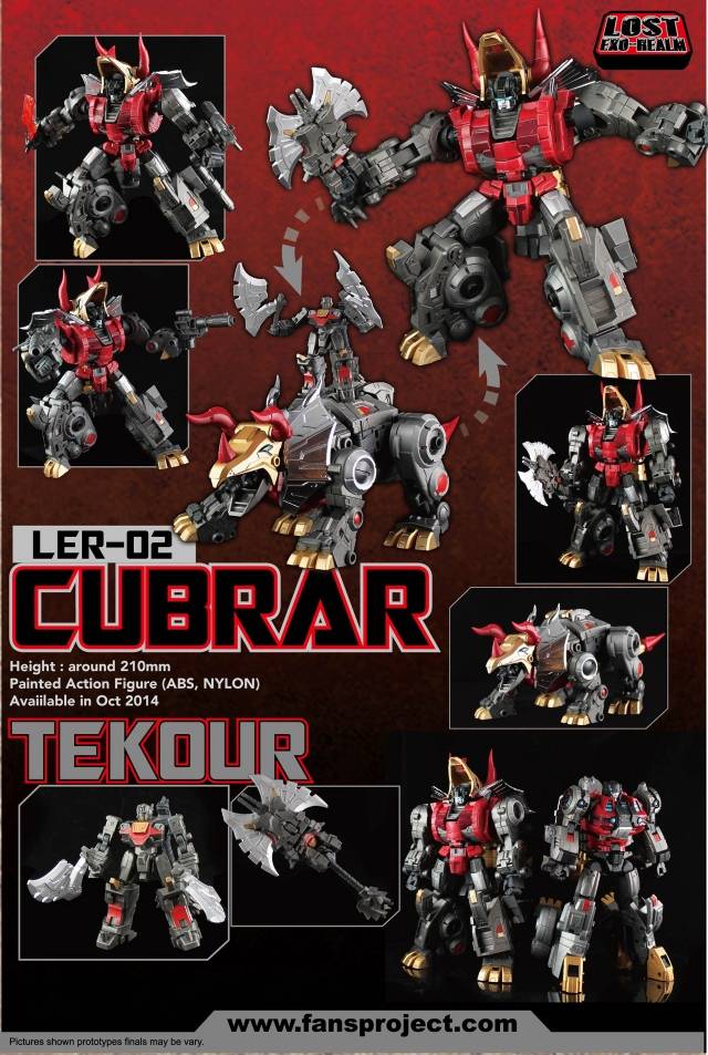 Fansproject Lost Exo Realm LER 02 Cubrar & Tekour Action Figures - Transformable Robot Toys for Collectors & Display - Perfect for Anime Fans, Sci-Fi Enthusiasts & Home Decor
