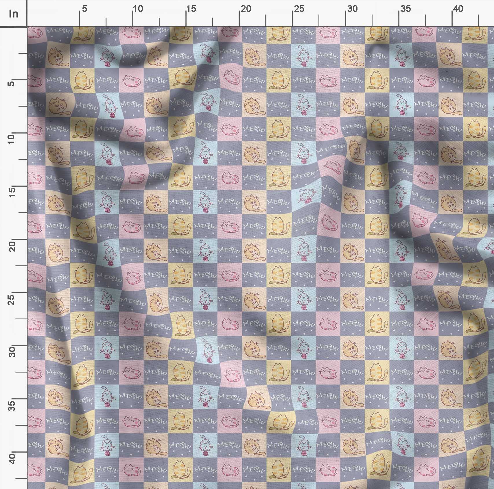 Soimoi Moss Georgette Gray Fabric by The Yard - 42 Inch Wide Textured Animal Print Fabric with Cat Design for Fashion Sewing, DIY Crafts & Home Decor - Lightweight Draping Material for Dresses, Curtains & Quilting