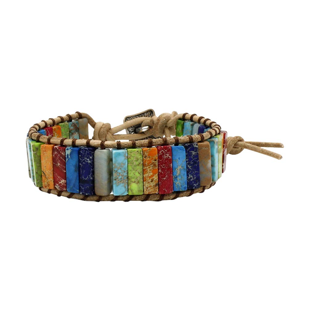 Milisten Bohemian Stone Charm Bracelet - Handmade Colorful Knitted Bangle Wrist Chain for Women | Friendship Jewelry Gift for Her | Perfect for Boho Style, Everyday Wear & Special Occasions