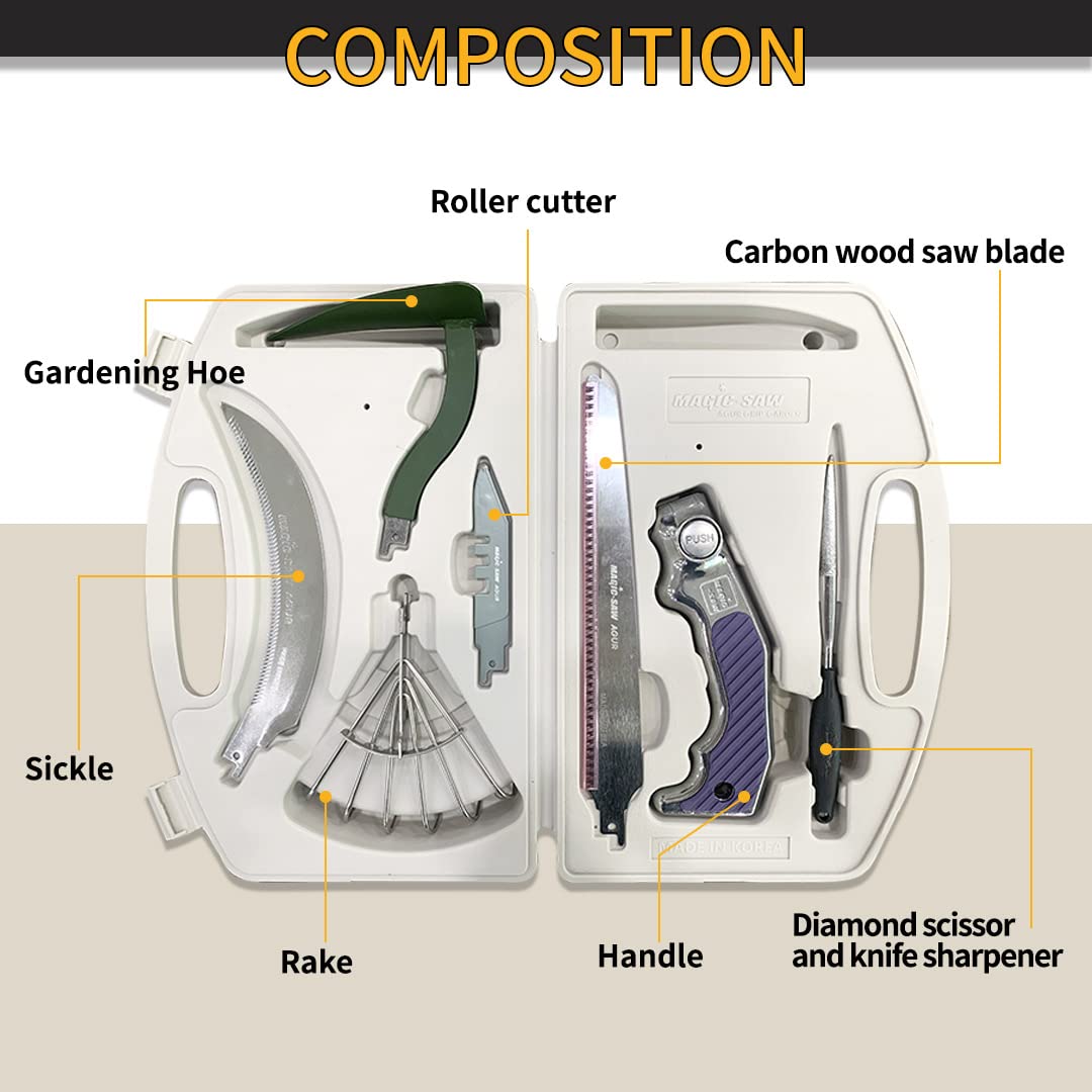 Premium Stainless Steel Heavy Duty Garden Tool Set with One-Touch Safety Lock & Storage Case - Outdoor Gardening Hand Tools for Women & Men - Perfect for Landscaping, Planting, and Home Garden Maintenance