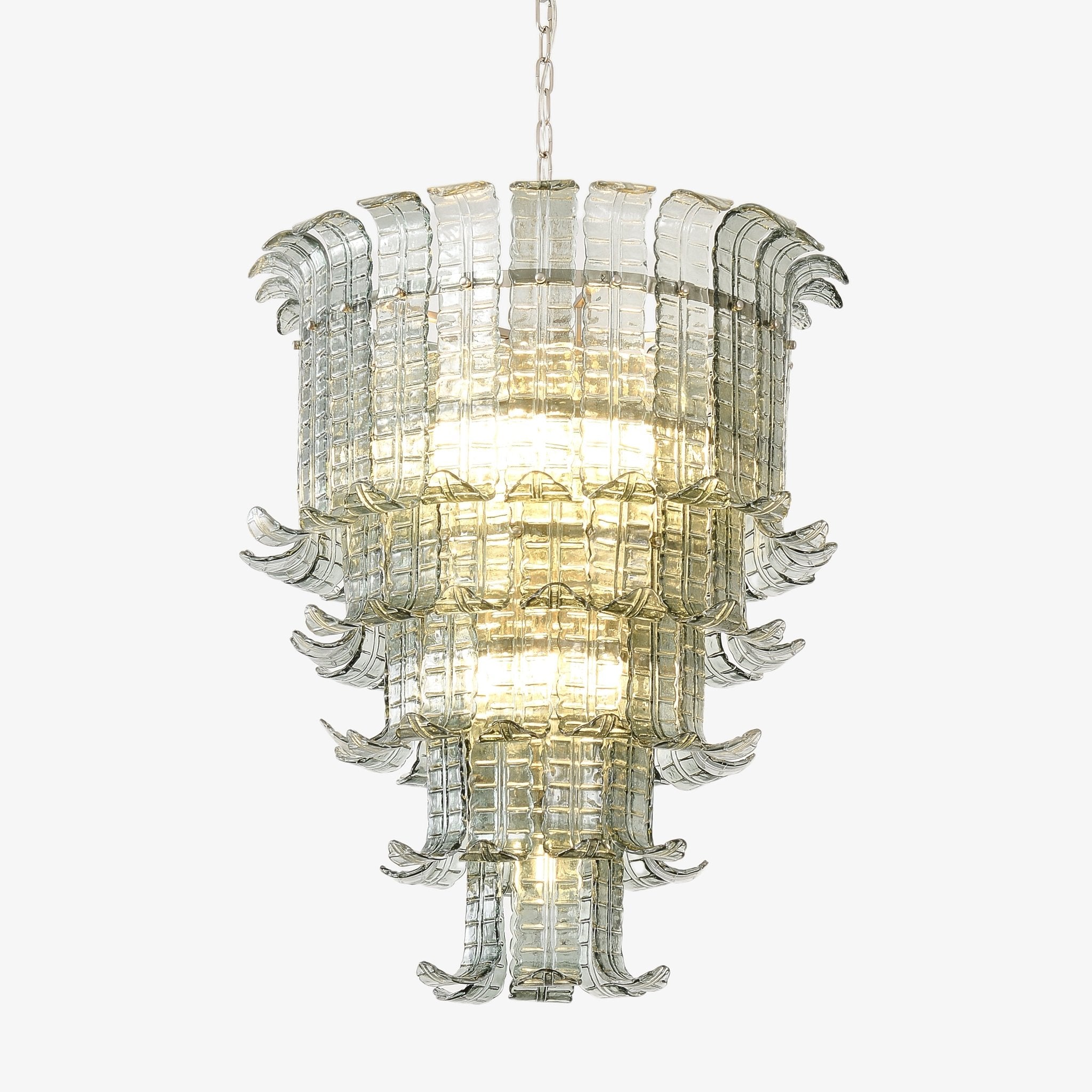 Elegant Cascade Murano Glass Chandelier - Handcrafted Italian Lighting Fixture for Dining Room, Living Room & Bedroom Decor