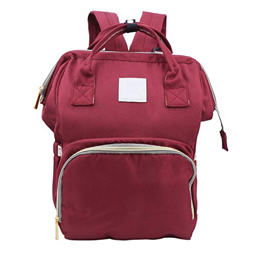 Multi-Functional Mummy Bag - Large Capacity Diaper Backpack with Shoulder Strap, Baby Changing Storage Organizer, Fashionable Design (Red) | Perfect for Travel, Outings & Parenting Essentials