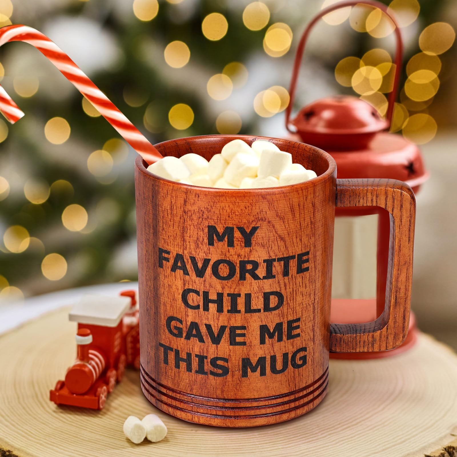 Funny Wooden Beer Mug - Unique Father's Day Gift for Dad from Daughter or Son, Birthday & Christmas Present Ideas for Men - Perfect for Beer Lovers, BBQ Parties & Cozy Home Use