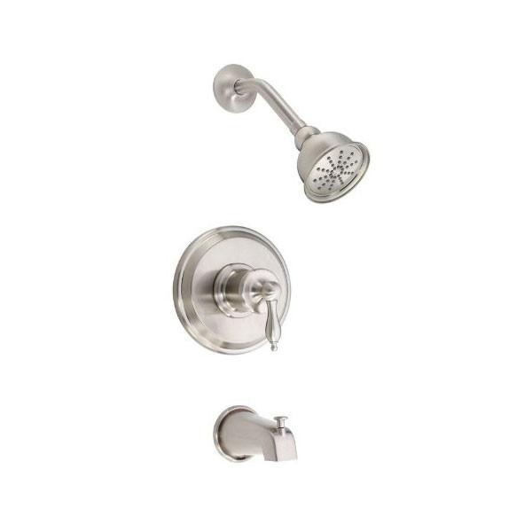Danze Prince Brushed Nickel Single Handle Pressure Balance Tub and Shower Faucet with Rough-in Valve - Perfect for Bathroom Remodeling & Spa-Like Shower Experience
