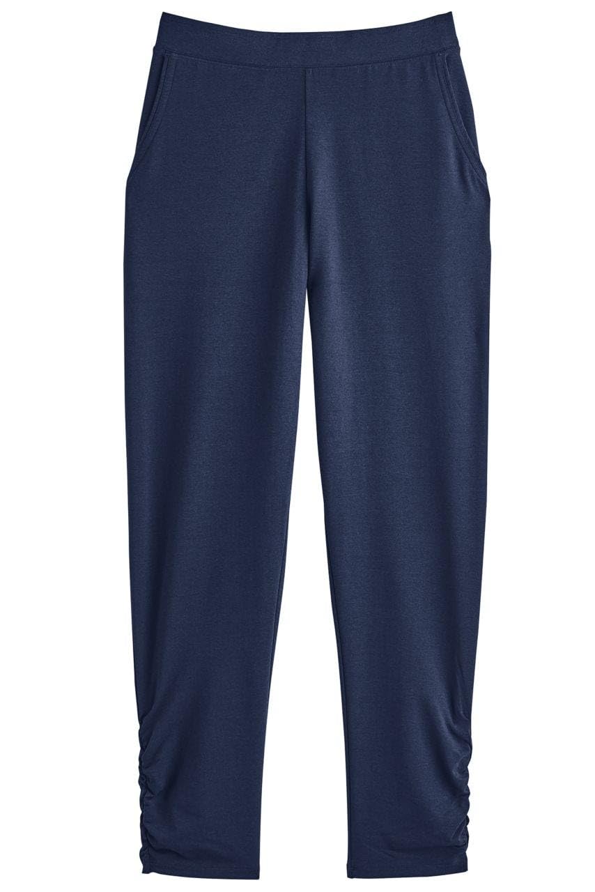 Coolibar UPF 50+ Women's Sun Protective Café Ruche Pants - Lightweight, Breathable & UV Blocking for Outdoor Activities, Travel & Summer Wear