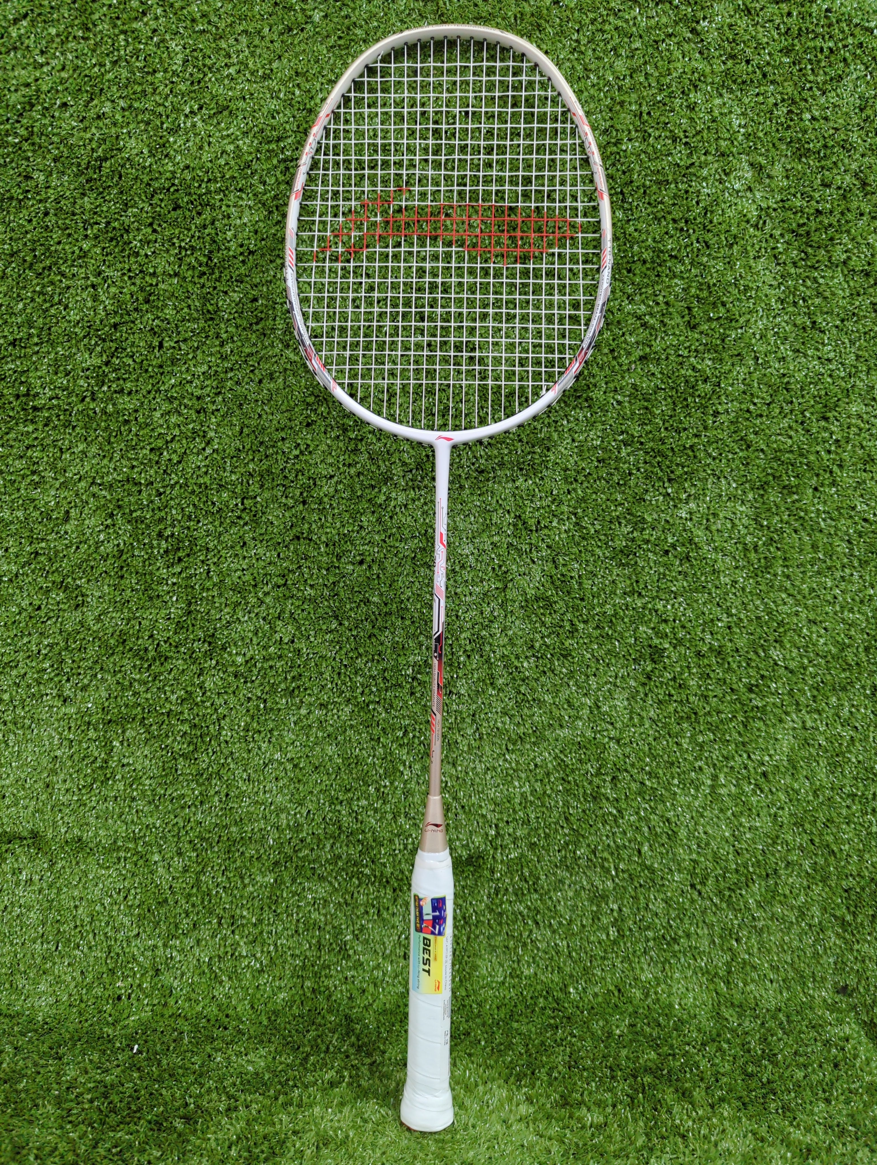 Li Ning Air Force 79 G3 Prestrung Badminton Racket - Professional Carbon Fiber Shuttlecock Racquet for Adults (White) | Perfect for Tournament Play & Training | Made in China