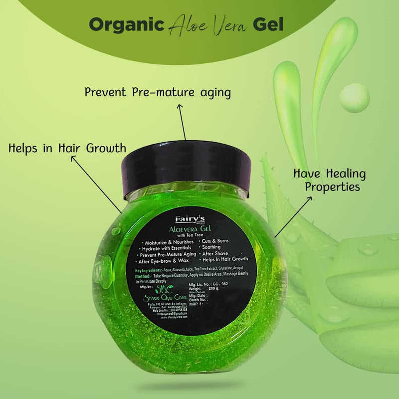 Pure Aloe Vera Gel for Face & Hair - 400g Natural Moisturizer & Nourishing Skin Care - Pack of 2 - Ideal for Sunburn Relief, Acne Treatment, Hair Hydration & Daily Skincare Routine