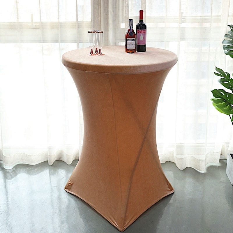 Premium Velvet Fitted Cocktail Table Cover - Elegant Round Tablecloth for Living Room, Dining Room, and Party Decor - Waterproof & Wrinkle-Resistant