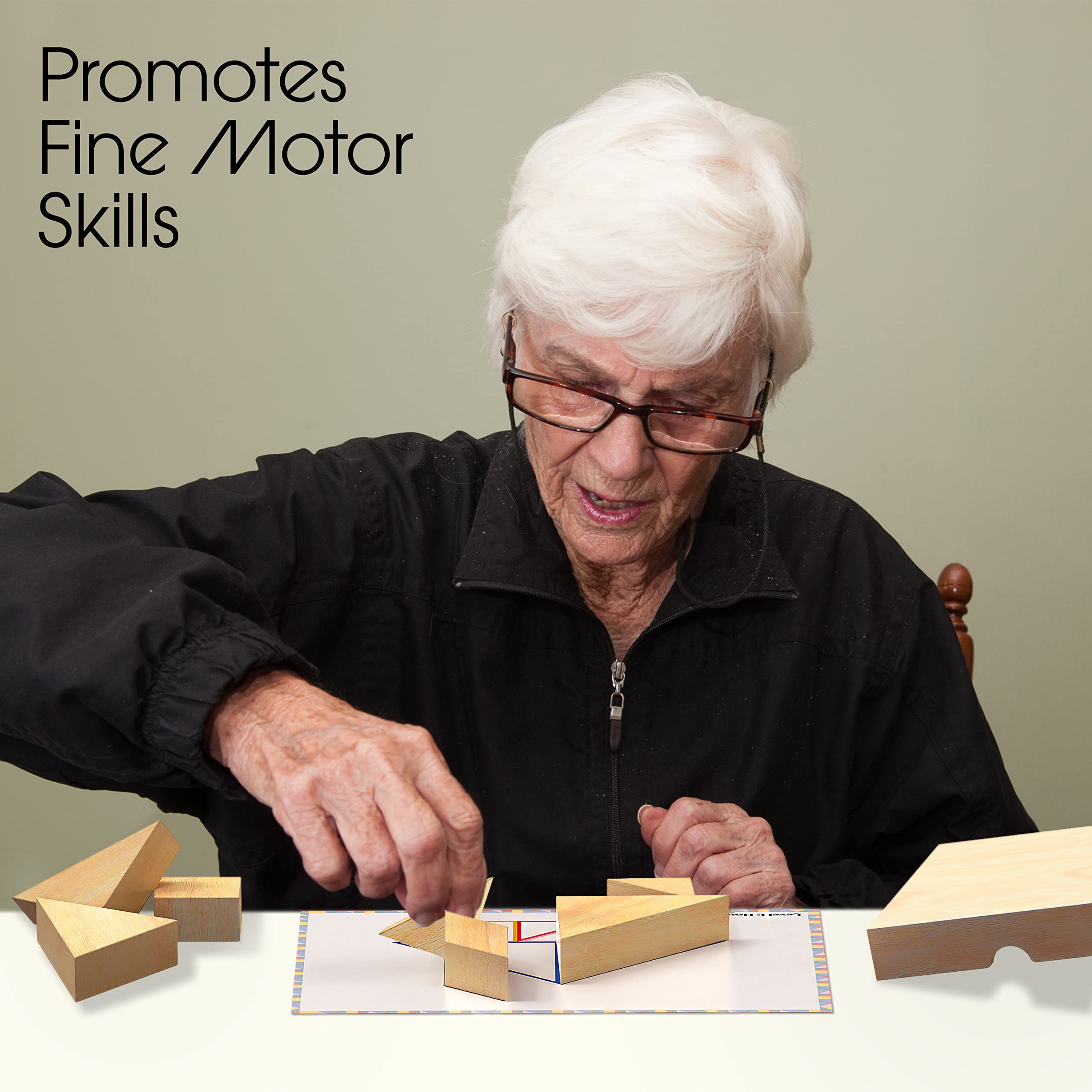 Dementia Busy Box with Tangram Game & Templates for Seniors - Alzheimer's Activities & Elderly Care